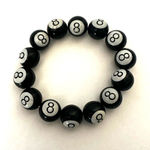 Black eight ball stretchy bracelet Photo 1