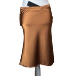 LIONESS  Shoreline Midi Skirt in Umber Xsmall New Womens Satin Photo 8
