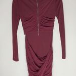 Alice + Olivia  draped burgundy goddess dress 2 Photo 4