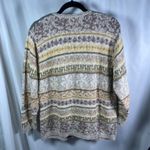 Talbots Women's Cardigan Sweater M Irish Linen Blend Button Front Knit Beige VTG Photo 10