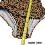 Avenue NEW  Tan Black Gold Cheetah Print Halter One Piece Swim Resort Coastal 26W Photo 9