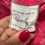 Frank & Eileen  size Large Paul Shirt Pink Linen Palm Tree Print Button Down‎ Photo 2