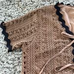 SheIn crochet two piece top tie front and shorts set Photo 3