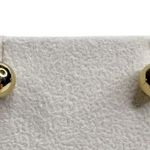 Gold Tone Solid Metal Round Ball Stud Pierced Earrings Photo 1