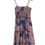 Maaji  Women's Floral Tassel Shoulder Tie Smocked Bodice Tiered Mini Dress Size L Photo 1