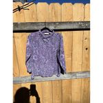 Apostrophe  Womens Top Size‎ XL  Paisley 3/4 Sleeve Shirt Purple Button Up Spring Photo 1