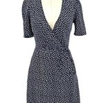 & Other Stories & Other Stories Wrap Mini Dress Short Sleeve Floral Print Navy Blue White Size 0 Photo 0