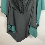 Pirate Wench Halloween Costume Women Long Bell Sleeves Corset Asymmetrical Hem Green Size L Photo 7