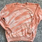 Aerie  Orange Tie Dye Fleece-Of-Mind Vintage Crew Neck Pullover Sweatshirt Photo 0