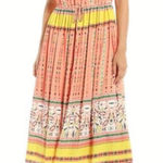 Gibson Latimer  Sleeveless Stripe‎ Print Midi Dress Orange Peach Size Large New Photo 0