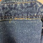 Vintage 80s Acid Wash Denim Shirt Sequins Embellished Women Floral Blue Funky Size L Photo 6