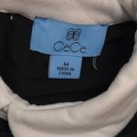 CeCe Womens Tank Top Black Sleeveless Peter Pan Collar Stretch Ruffles M New Photo 6