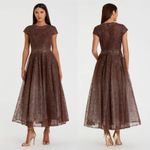 Mac Duggal  Brown Embellished Cap Sleeve A Line Dress size 18 NWT Photo 2