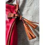Dooney & Bourke Red Leather Crossbody Bag W/ Tassels Adjustable Strap Boutique Photo 3