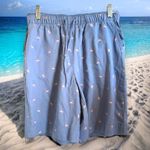Coral Bay Womens Shorts Sz S Blue Twill Pink Flamingos Drawstring Elastic Waist Photo 2