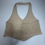 VRG GRL Halter Top Knit Sweater Vest Button Front Sleeveless XS Tan Photo 5