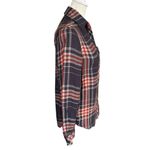 BeachLunchLounge  Collection black and burnt orange plaid long sleeve shirt XS Photo 2