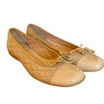 FSNY French Sole quilted leather patent toe ballet flats tan 6 Photo 1