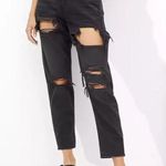 American Eagle Black High Waisted Mom Jeans Size 8 Long Photo 0