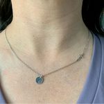 C Initial With Sideways Cross 925 Necklace 16” Sterling Silver Photo 0