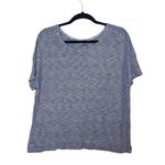 Aerie Navy Blue & White Striped Short Sleeve Oversized Lounge Tee Photo 0