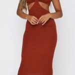 White Fox Boutique  Terracotta Midi Dress size s. NWT  break my stride midi rust Photo 0