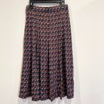 ZARA  Maroon Geometric Print Midi Skirt Photo 1