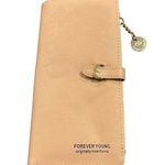 Forever Young Wristlet Wallet Women's Leather Zipper Coin Purse Cash NEW Pink Photo 0