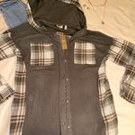 BKE Flannel/Waffle Knit Button Up Photo 0