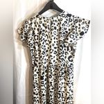 Who What Wear Black and Cream Animal Print Midi Dress Photo 5