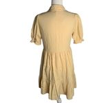 Roylamp Short Sleeve Ruffle Shirt Dress S Yellow Buttons Pockets Side Zipper NEW Photo 3