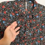 Free People  floral ruffle front blouse balloon‎ sleeves size small Photo 4