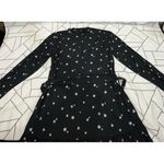 Free Assembly Belted Tiered Dress Pockets Long Sleeve Star Print Black Small Photo 11