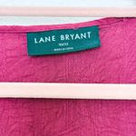 Lane Bryant Womens Blouse Size 4X Burgundy Lace Sleeve Textured Boho Chic Fall Photo 3