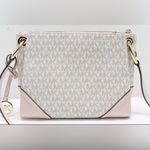 Michael Kors  Nicole Monogram Power Blush  Crossbody Triple Compartment Purse NWT Photo 2