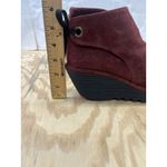 Fly London  Yebi Suede Bootie Burgundy EU 38 US 7 - 7.5 Tie-Back Wedge Ankle Boot Photo 5