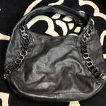 Michael Kors Black Leather Hobo with Chain Detail Photo 5