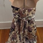 BCBG Maxazria 100% silk floral strapless fit & flare mini dress, size 4 party Photo 2