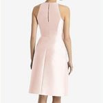 Alfred Sung  Blush High Neck Satin Knee Length Sleeveless Cocktail Dress Size 2 Photo 1