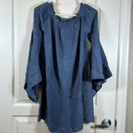 Oddy Off Shoulder Bell Sleeves Blue Bohemian Dress Size Med EUC #1330 Photo 1