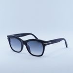 Tom Ford SUNGLASSES FT0614 01C Shiny Black / Gradient Smoke Silver Flash Photo 3
