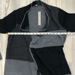 Adrienne Vittadini NWT  Gray Colorblock 100% Wool Open Cardigan Sweater Size S Photo 3