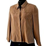 Larry Levine Women's Tan & White Pinstripe Blazer Jacket - Size 16 Photo 4