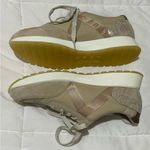 Munro  Piper Sneaker Suede Low Top Glitter Lace Up Arch‎ Support Size 9M khaki Photo 3