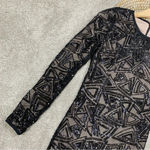 Tea & Cup NWT  Los Angeles Bodycon Sequined Cocktail Dress Longsleeve in Black M Photo 4
