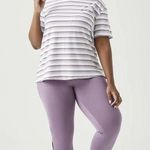 Nanette Lepore Striped Tee Super Soft Crew Neck T-Shirt Size L Purple NWT $48 Photo 8