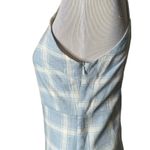 Forever 21  Plaid Mini Dress‎ Size M Blue White Striped Sleeveless Coquette Photo 6
