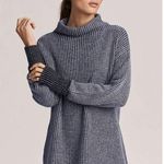 Varley Collins Tunic Sweater Merino Wool Blend Ribbed Knit Mockneck gray medium Photo 0