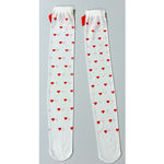 White Red Heart Bow Knee High Thigh High Socks Stockings Hosiery Lingerie ❤️✨ Size none Photo 2