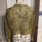Beach Club New OHS Knit Mesh Metallic Shiny Sheer Net Crop Blouse Long Sleeve Vintage Y2k Knit Chunky Metallic Coverup  Party Photo 1